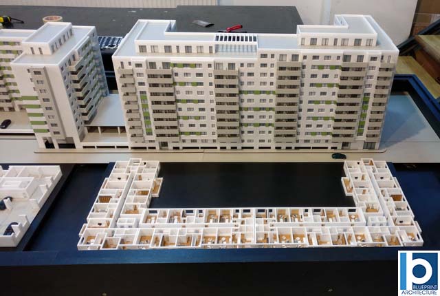 Real Estate Development in Urban Area Architectural Model