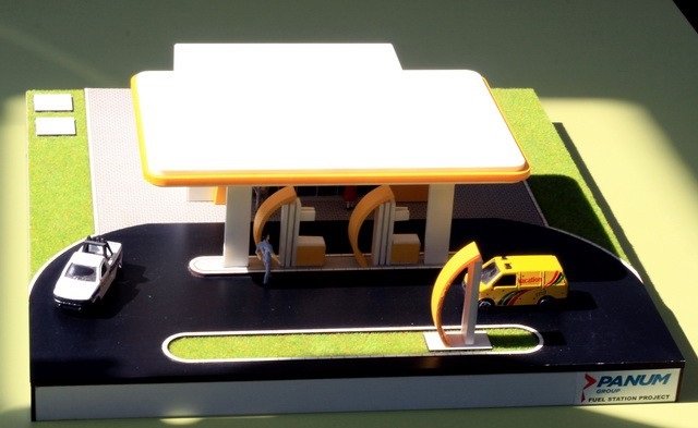Gas Station Scale Model