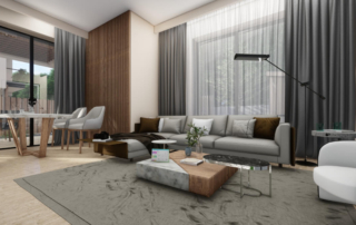 3D render of the interior of a house