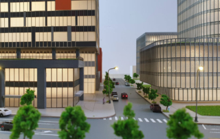 modern university campus scale model