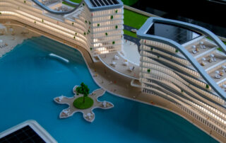 Hotel with Swimming Pool Scale Model