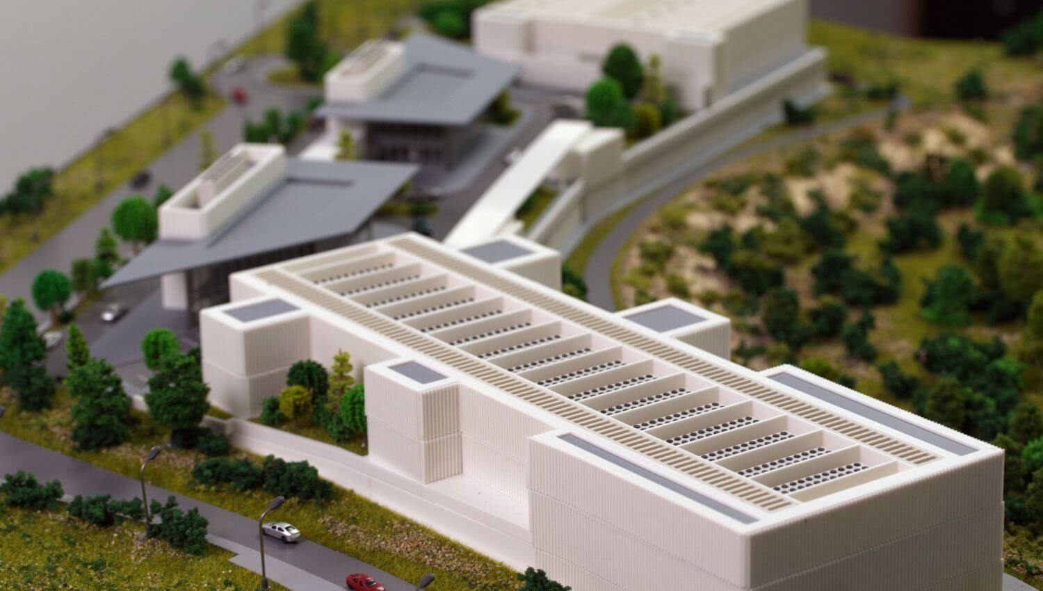 Data center model with removable sections