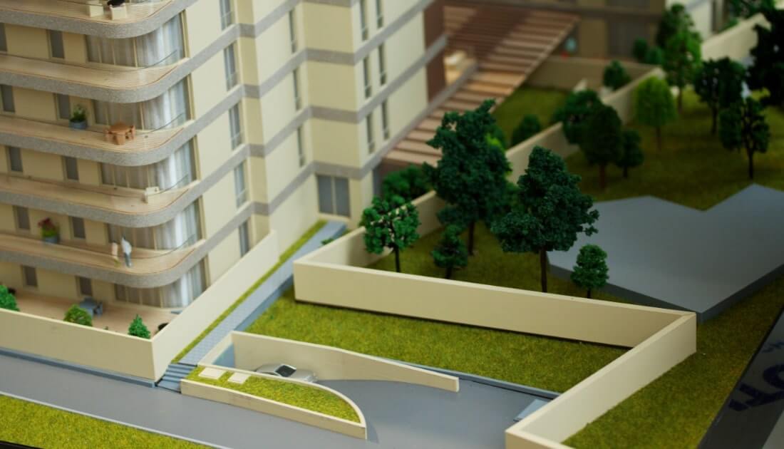 apartment building scale model