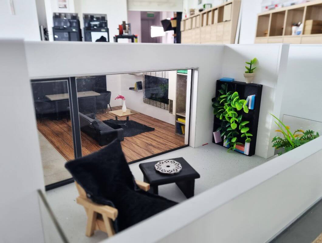 apartments layout scale model