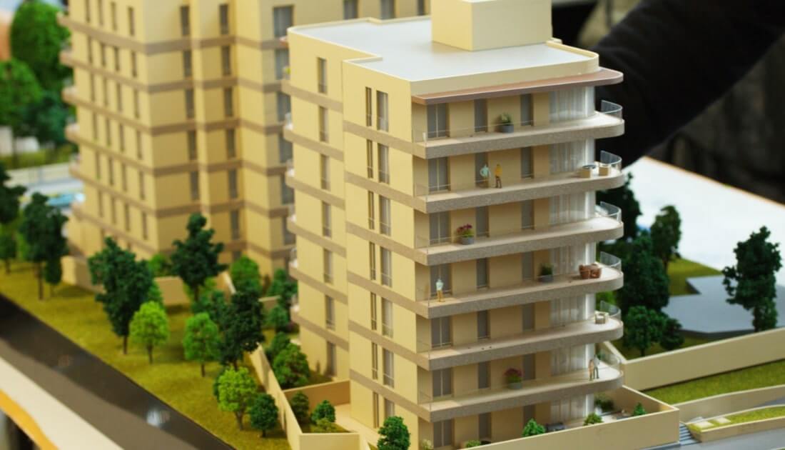 architectural scale model residential complex