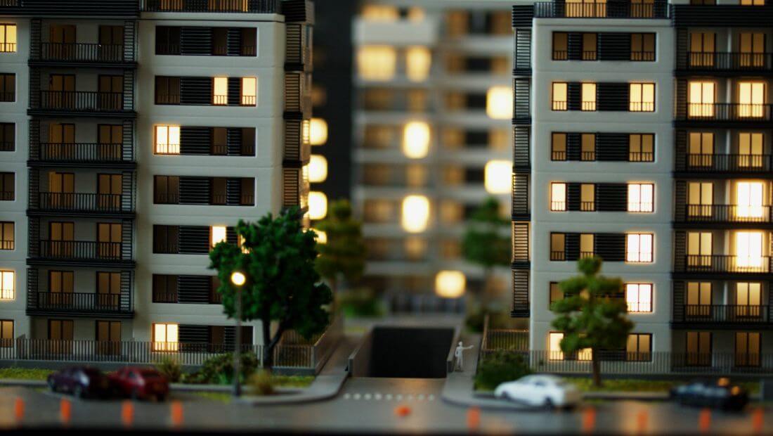 Illuminated building scale model