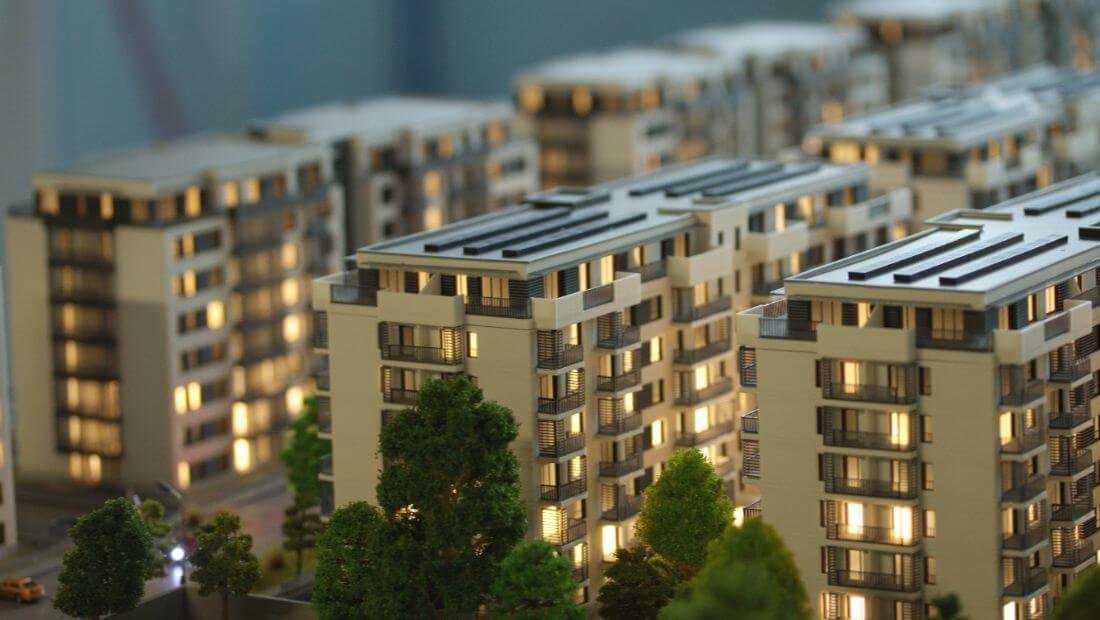 Miniature apartment buildings