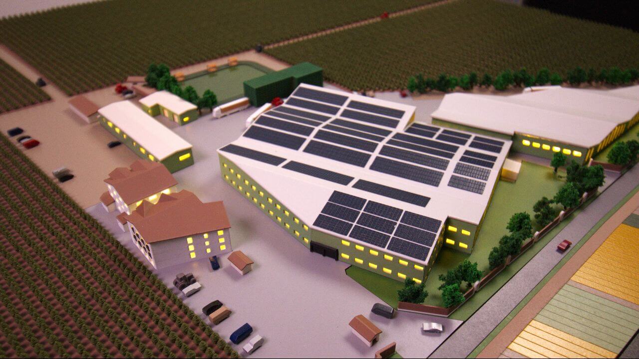 agricultural farm model with solar panels