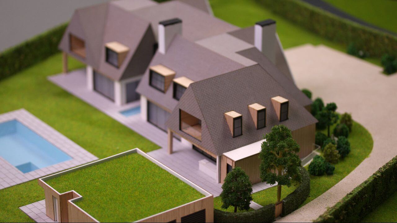 villa model with pool and terrace