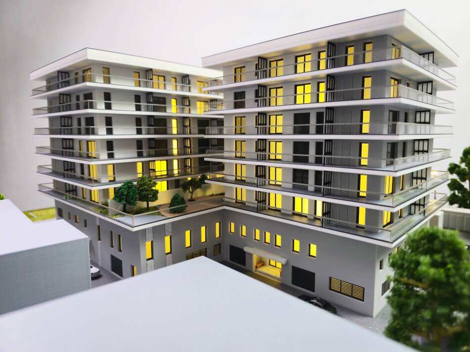 modern residential complex scale model