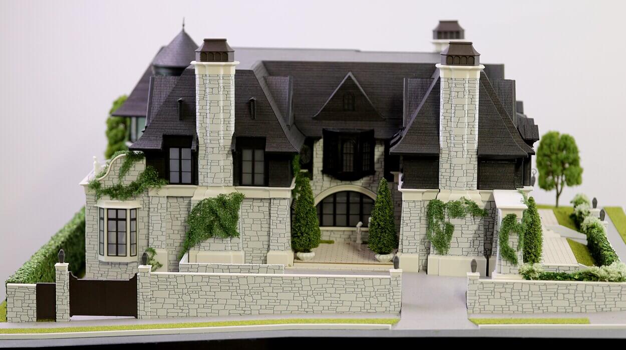 Family Residence Stone House Architectural Model