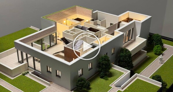 Modern Villa Model with Removable Roof
