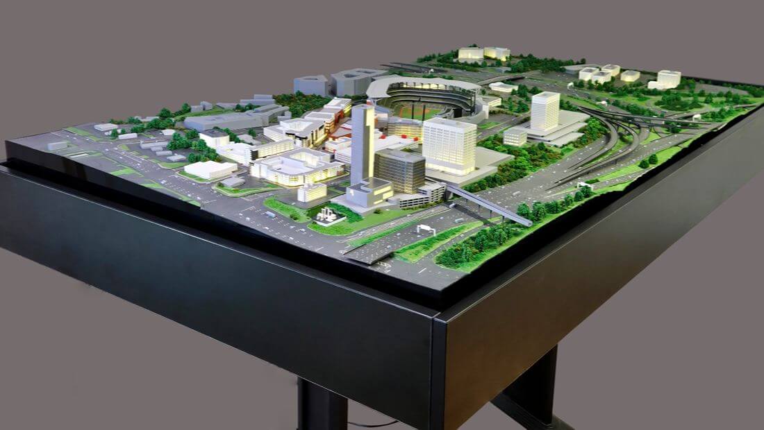 architectural model stadium masterplan