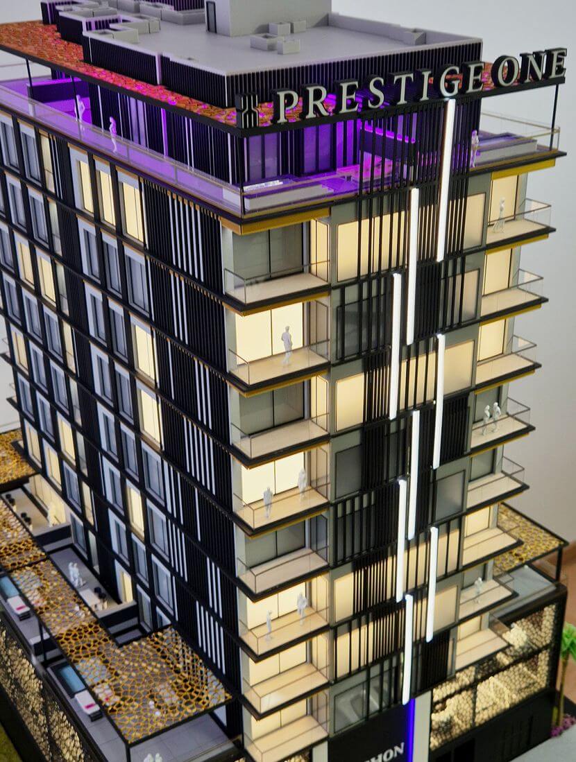 model of a contemporary luxury hotel