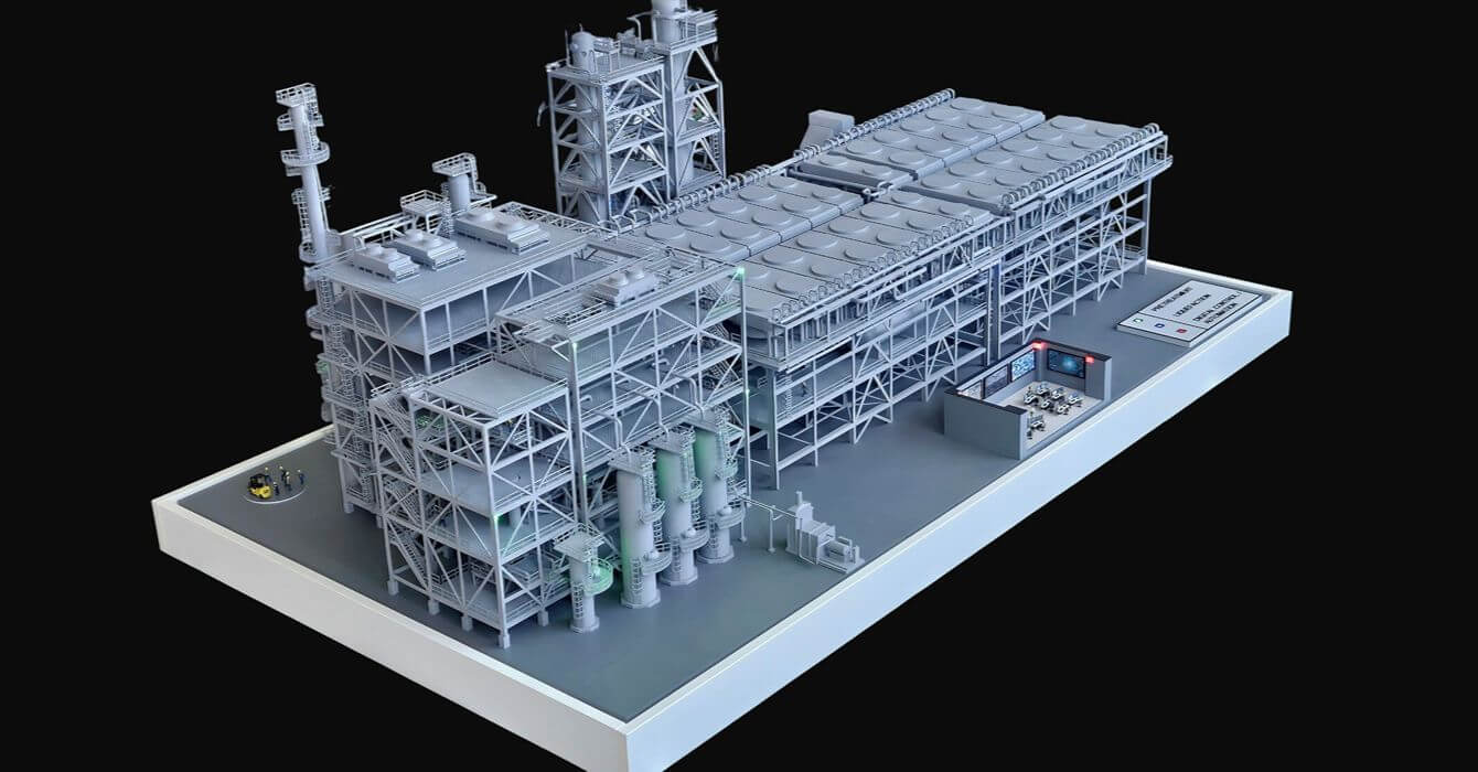 scale model industrial facility