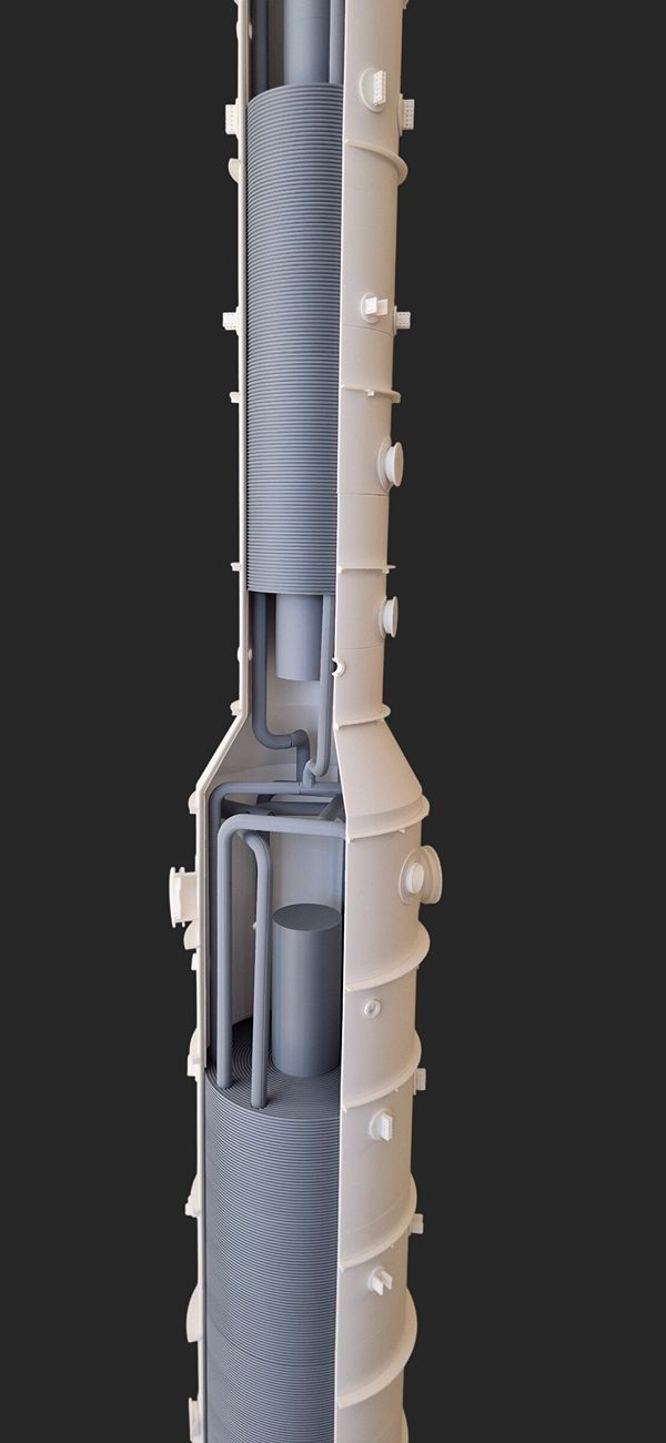 industrial reactor scale model cutaway